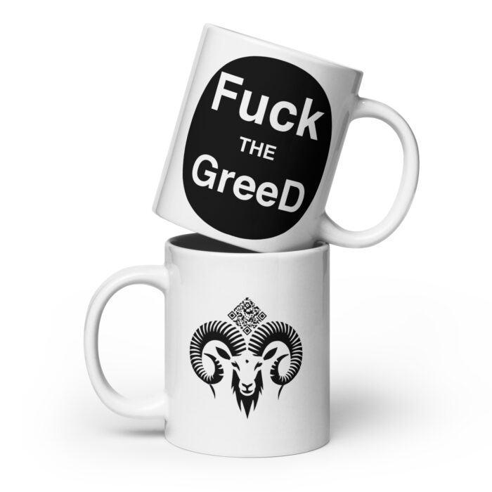 White glossy Fuckthe mug
