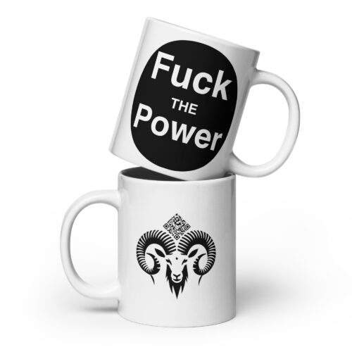 White glossy Fuckthe mug